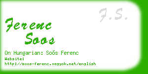 ferenc soos business card