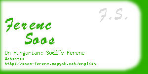 ferenc soos business card